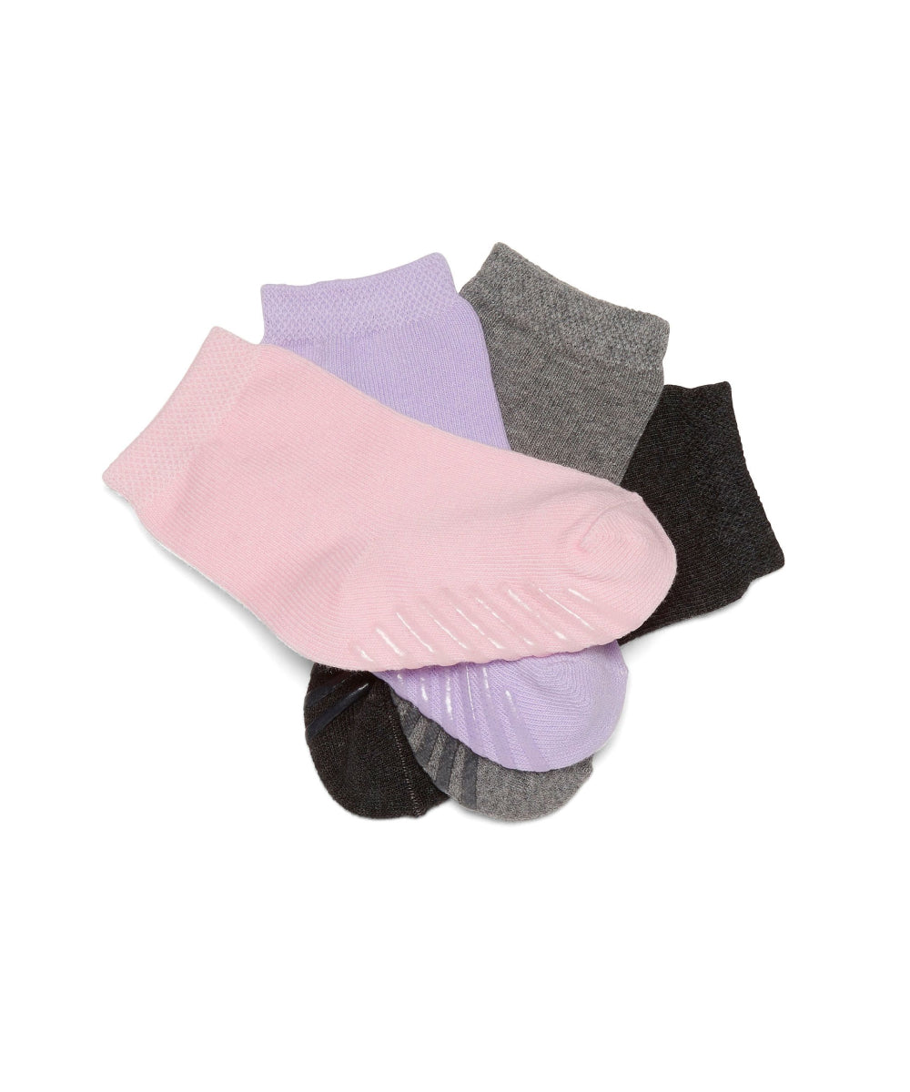 Pink & Purple Grip Socks For Toddlers & Kids - 4 Pairs