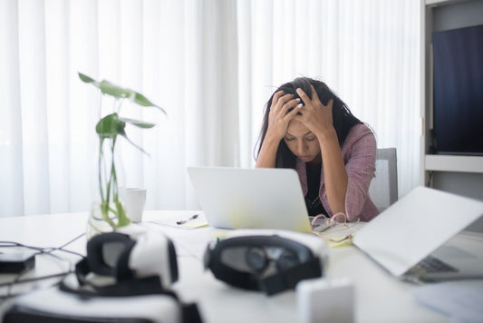 Woman stressed at work