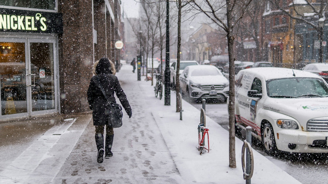 Person walking in the snow