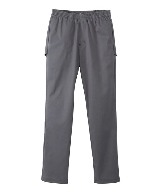 Slate gray open-back cotton trousers for men - full length